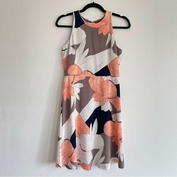 Ann Taylor Floral A Line Sleeveless Dress Women’s Size 4P - Picture 1 of 6